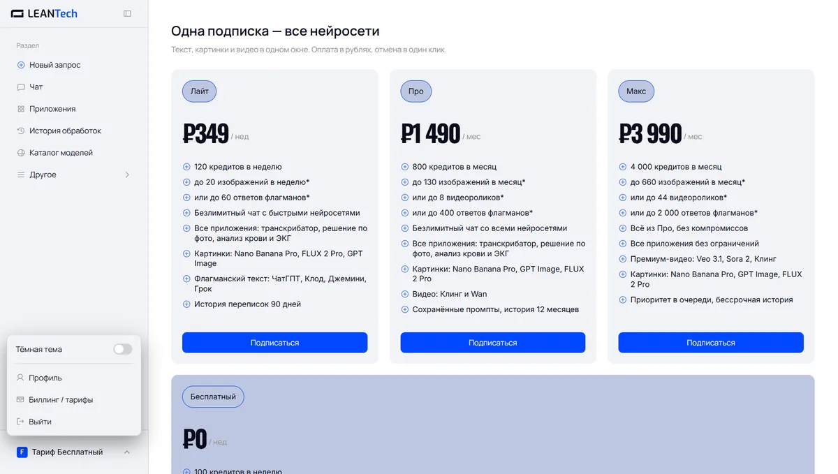 Оплата NeuroMatrix картой РФ